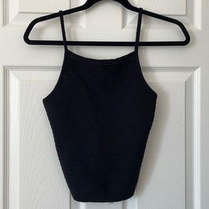 Aritzia Wilfred Crochet Open Back Top